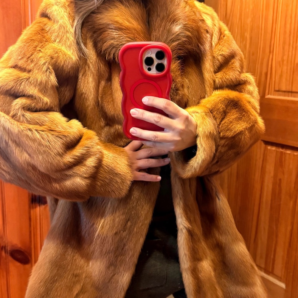 Vintage Red fox coat - knee length size m/L